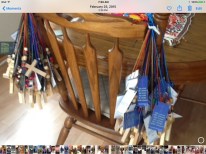 Crosses hanging on chairs